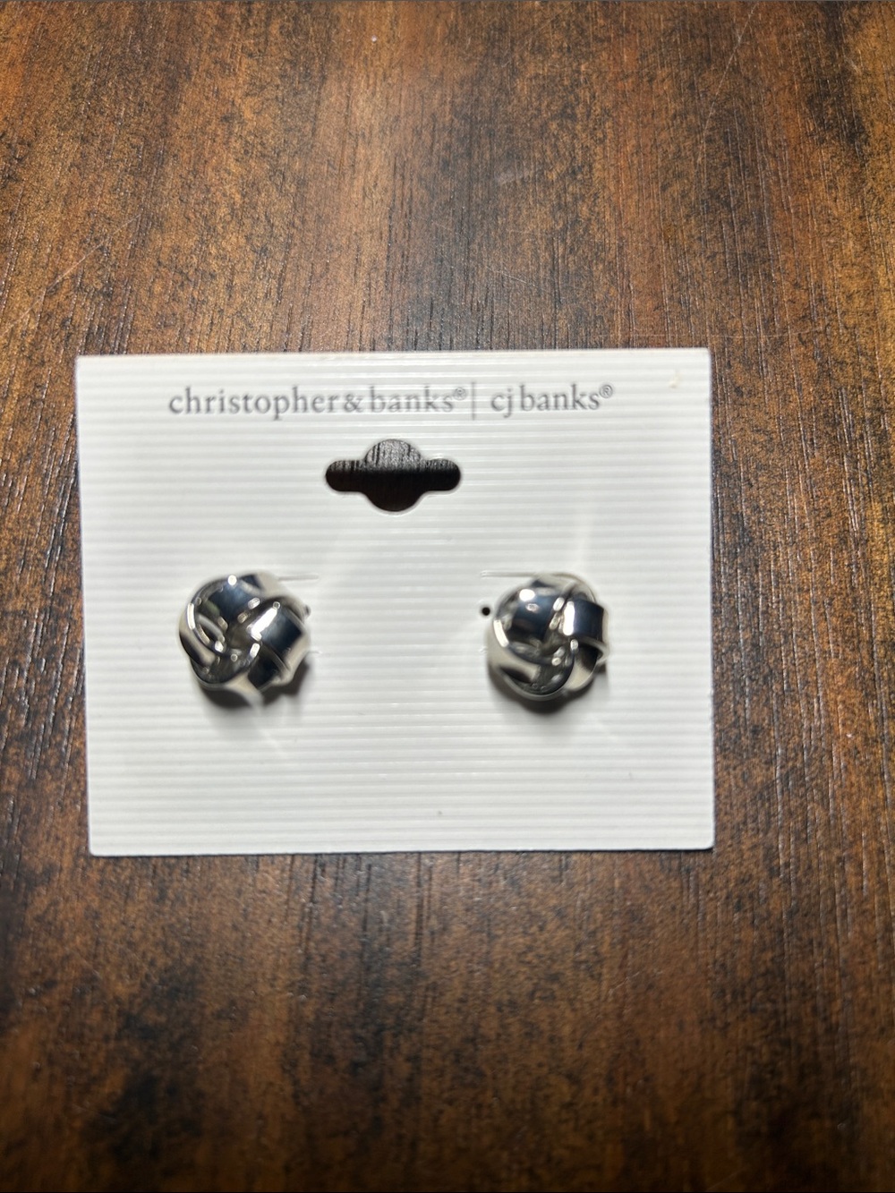 Christopher & Banks Polished Silver Knot Studs